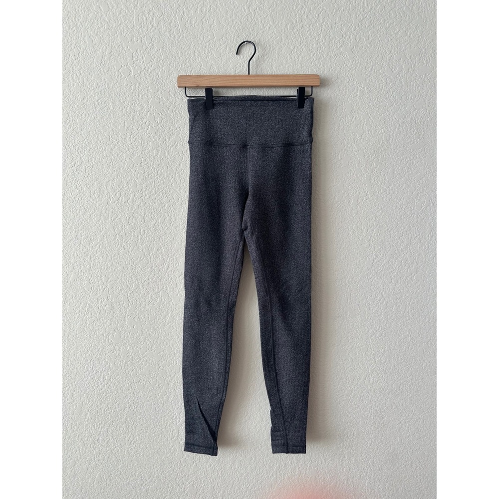 Lululemon Heathered Gray High Rise Yoga Pants Leggings Womens Activewear